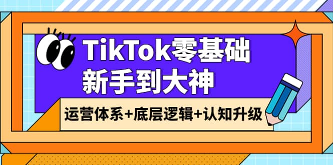 TikTok零基础新手到大神：运营体系 底层逻辑 认知升级（9节系列课）-学海无涯网